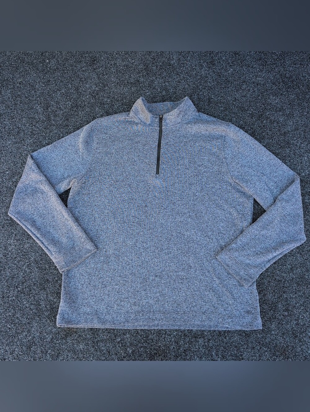 Rhone Sweater Mens Large Gray Commuter Quarter Zip Fleece Mock Casual Preppy - Picture 3 of 14